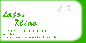 lajos klimo business card